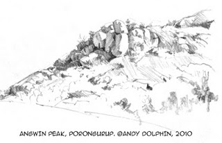 andy dolphin sketch australian landscape