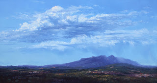 Rain over Porongurup Range. Landscape oil painting by andy dolphin