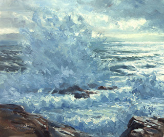 Seascape oil sketch by Andy Dolphin
