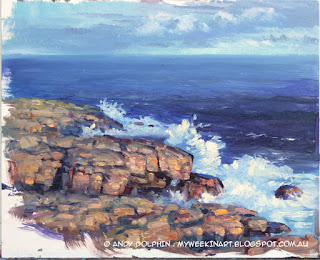 Torndirrup, the Gap, seascape oil painting by Andy Dolphin.
