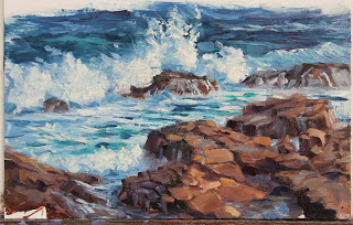 Near the Gap, plein air seascape oil painting by andy dolphin