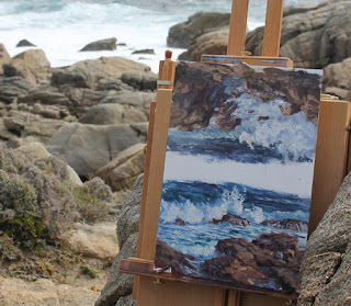 plein air seascape oil painting by andy dolphin on location