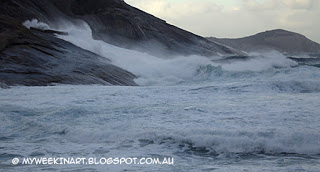 Salmon Holes, Albany, in stormy seas. Andy Dolphin