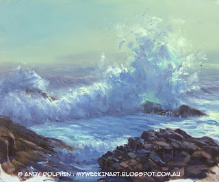 plein air seascape sketch in oil by Andy Dolphin