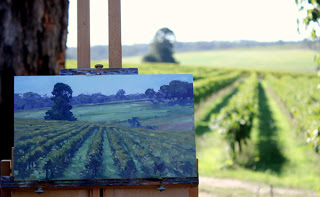 location plein air landscape vineyard by Andy Dolphin
