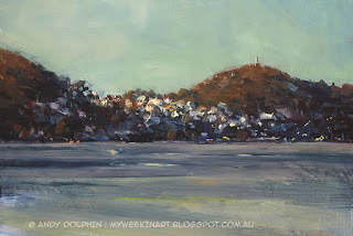City of Albany fast plein air oil sketch by Andy Dophin