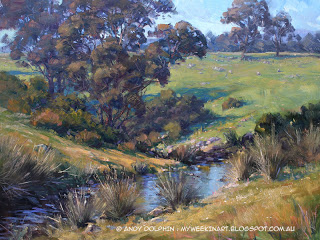 Creek. Plein air landscape painting in oil by Andy Dolphin