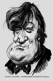 Digital caricature - Stephen Fry by Andy Dolphin