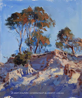 Salmon Gum tree, Newdegate - plein air oil painting Andy Dolphin