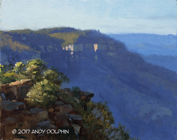 Devils Hole plein air oil painting by Andy Dolphin.